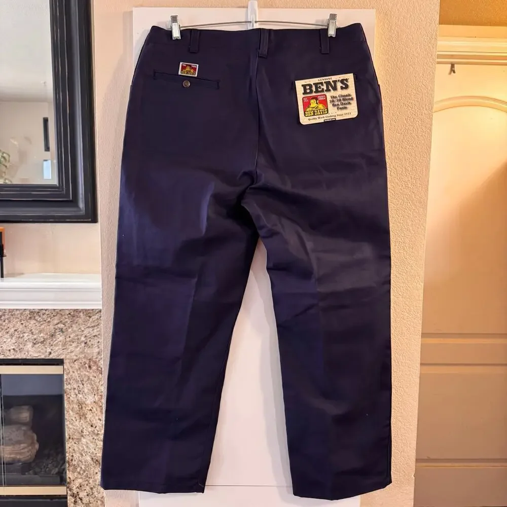 NWT Ben Davis Deadstock Men’s Classic Fit Canvas Chino Utility Pant Blue Size 38